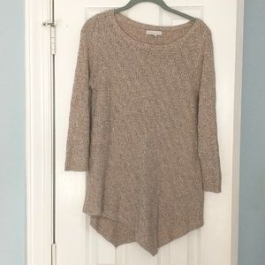 Asymmetrical tan sweater